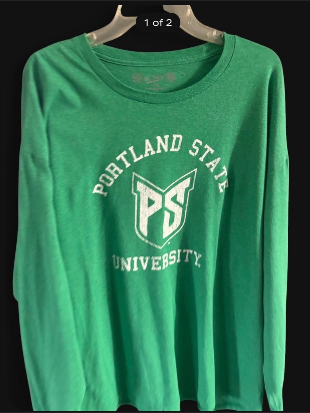 Green Portland State University size XXL Long-Sleeve  Tee